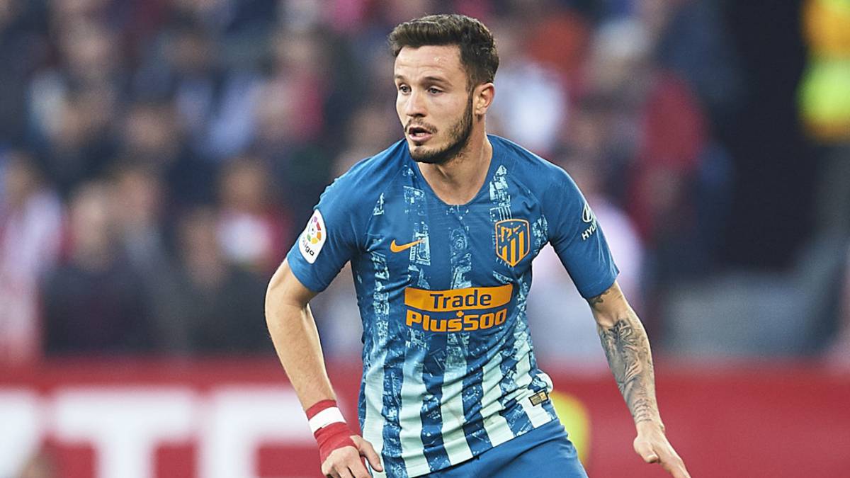 Saúl, en un partido con el Atlético.