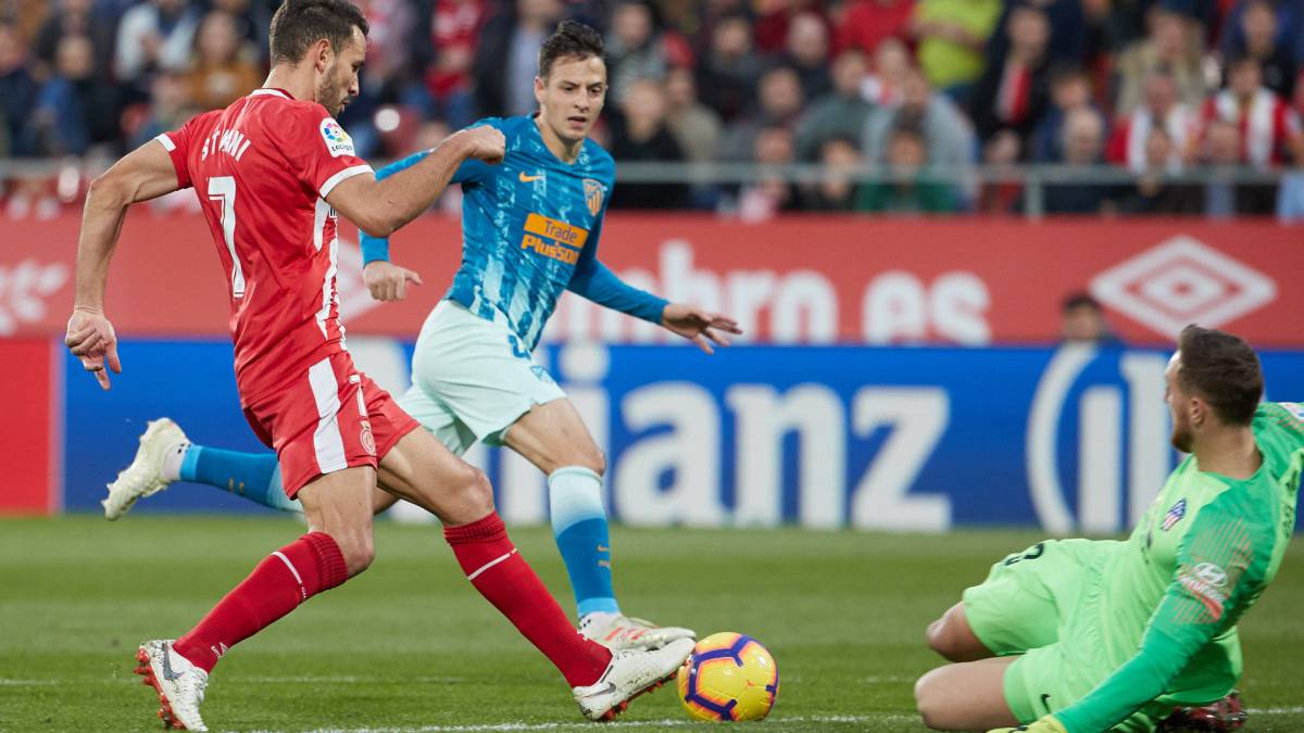 Stuani provoca un penalti en el último Girona-Atlético, 1-1.