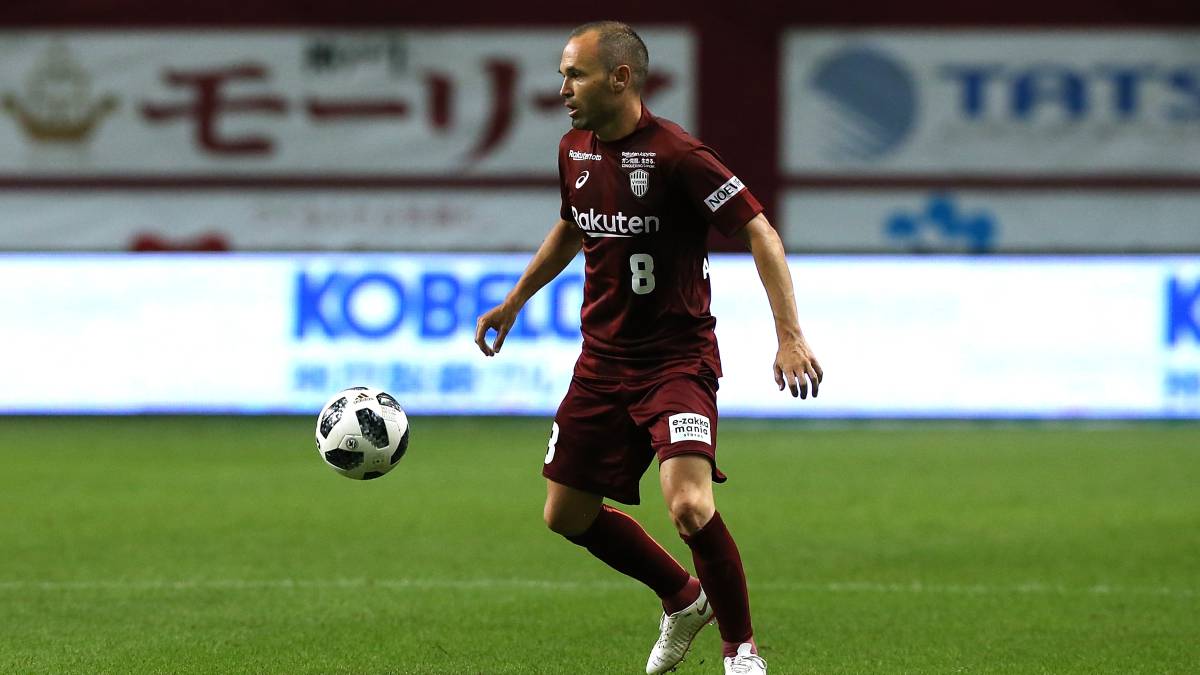 Iniesta, en un partido con el Vissel Kobe.