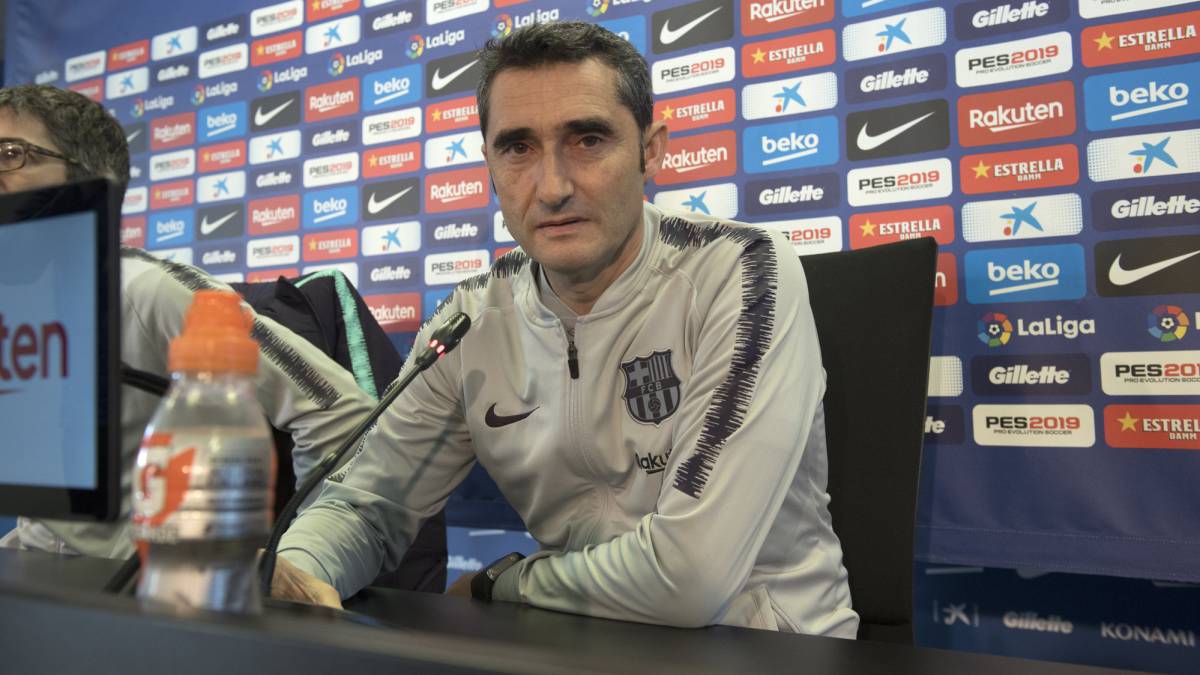 Ernesto Valverde en rueda de prensa.