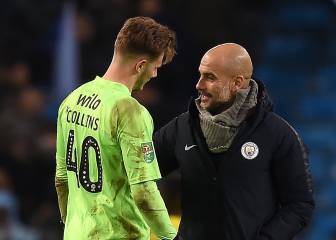 Pep se acercó a consolar al portero del Burton tras el 9-0