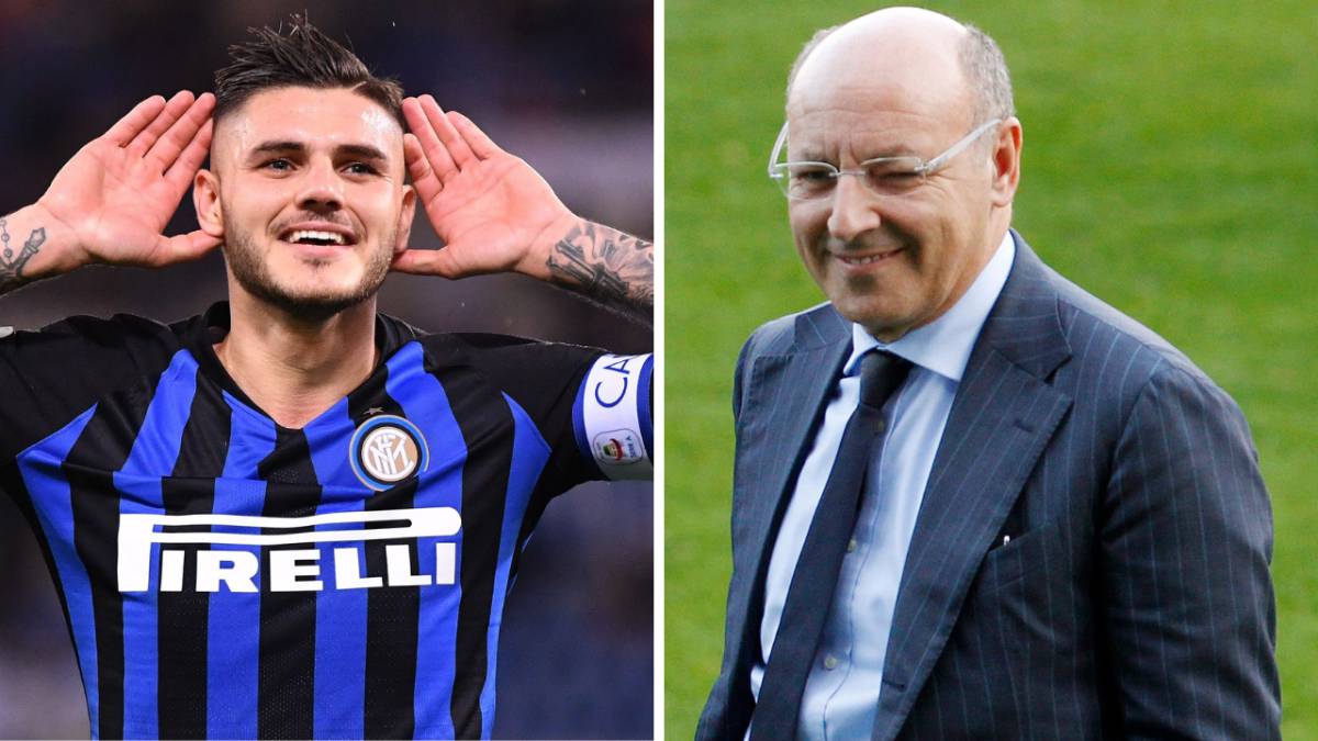 Mauro Icardi y Giuseppe Marotta.
