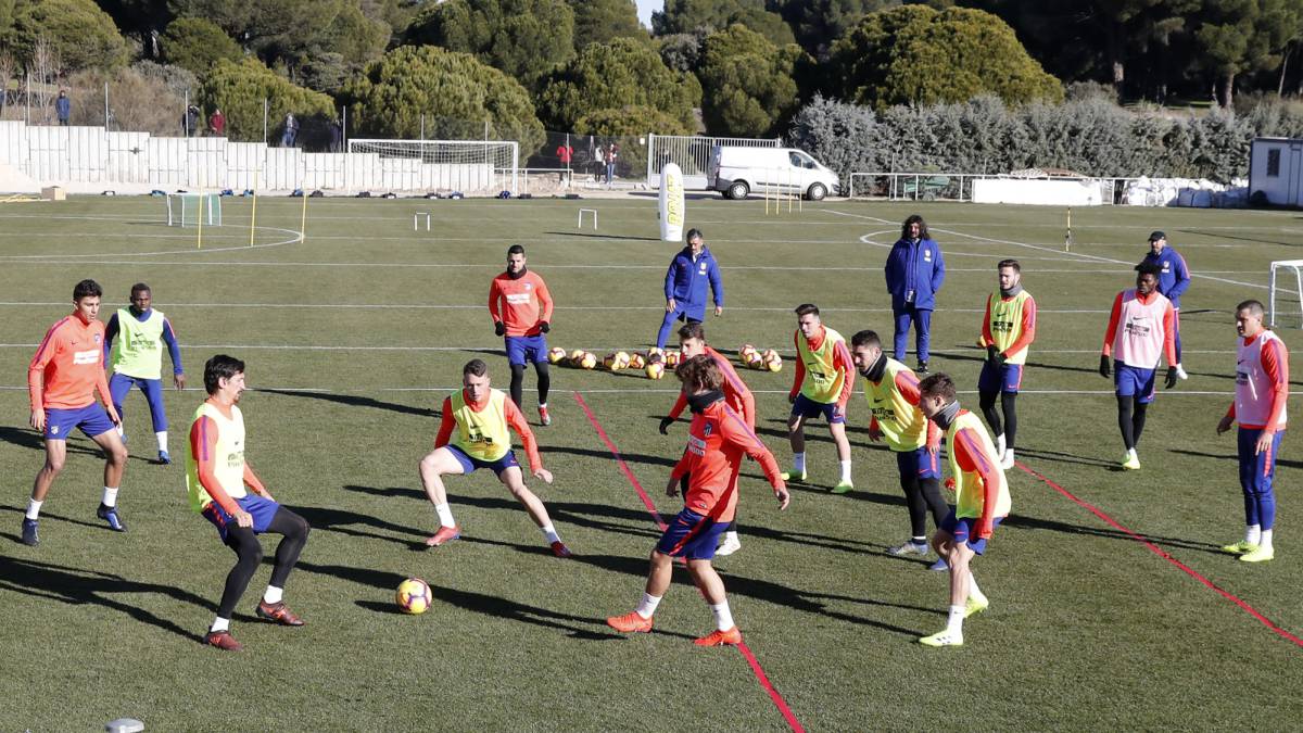 El Atlético realizó su último entrenamiento previo al Levante.