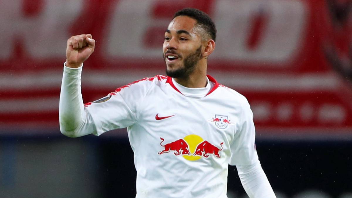 El jugador del RB Leipzig, Matheus da Cunha, durante un partido.