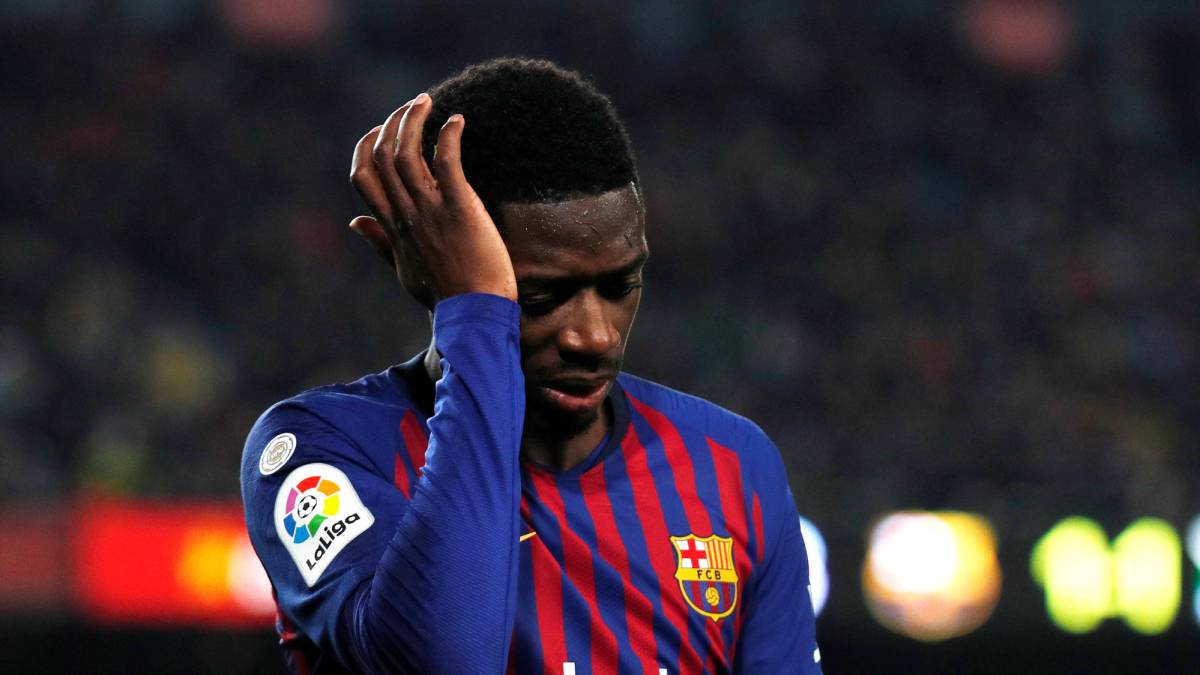 Dembélé off with injured left leg against Leganés