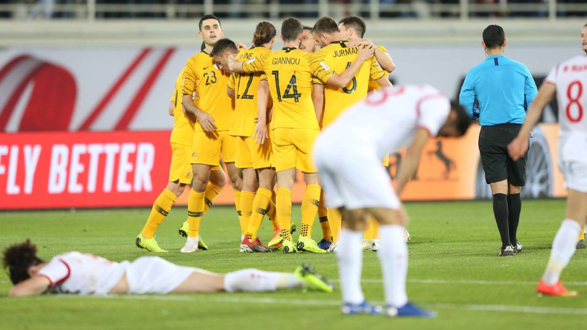 La selección de Australia contra Emiratos Árabes Unidos, en la Copa de Asia.