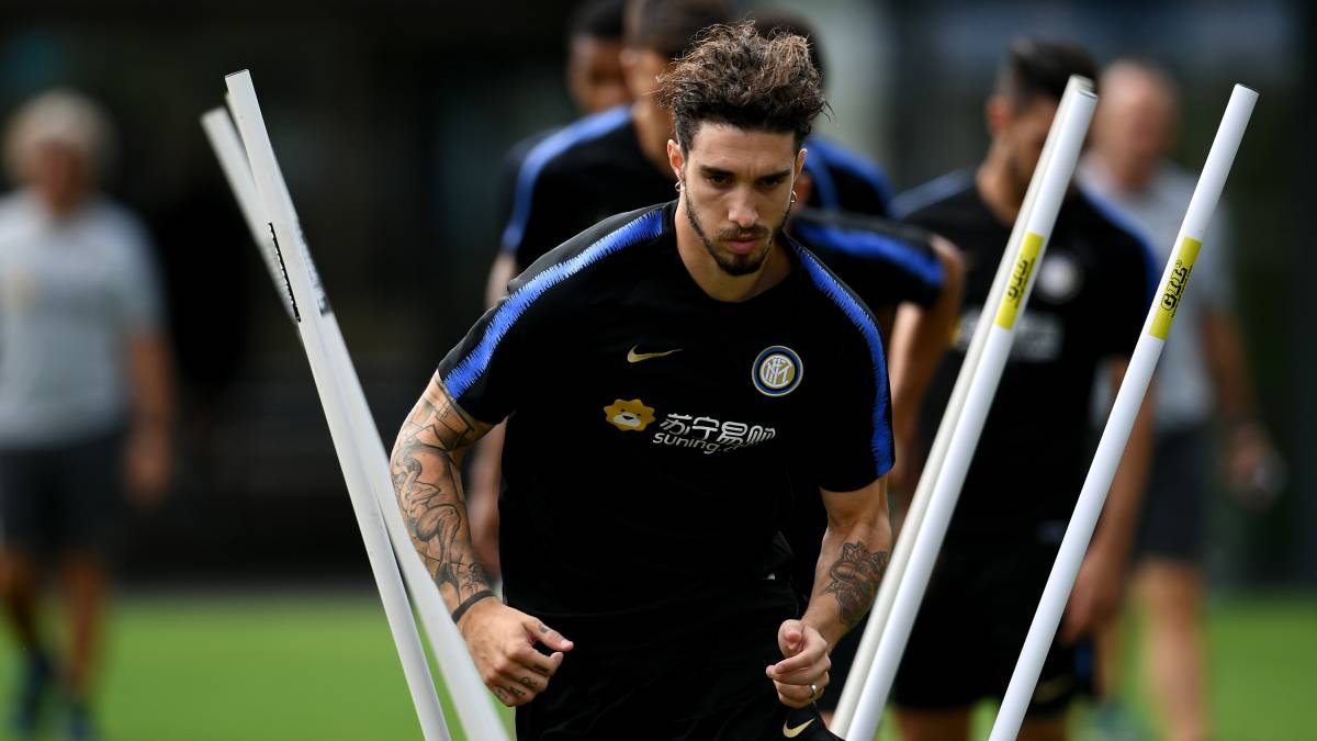 Vrsaljko, durante un entrenamiento con el Inter.
