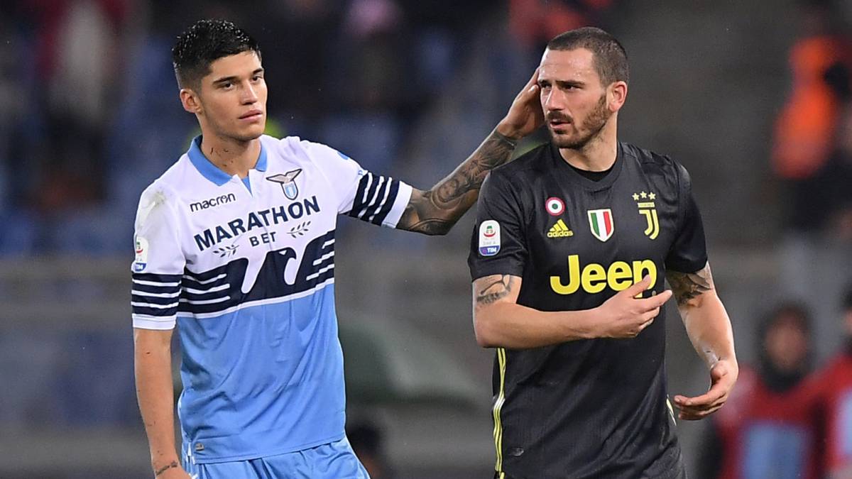 Bonucci, durante el Lazio-Juventus. Es duda para jugar contra el Atlético.