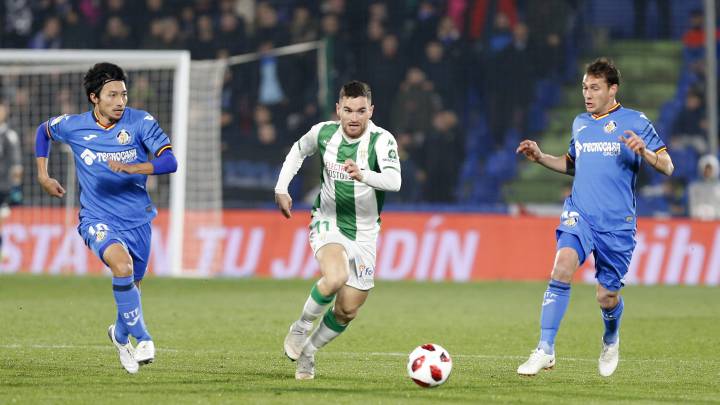 Javi Galán, en el Getafe-Córdoba de Copa.