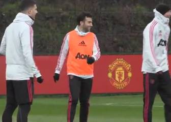 Giuseppe Rossi se entrena con el Manchester United