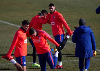 Último entrenamiento del Atleti antes de visitar al Betis