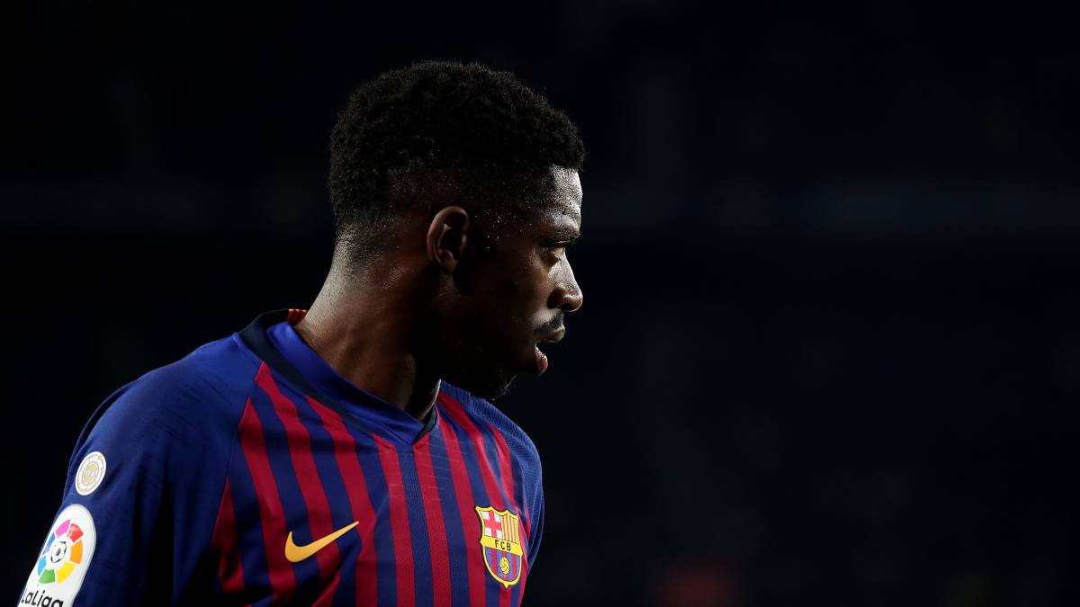 El extremo francés del Barcelona, Ousmane Dembélé, durante un partido.