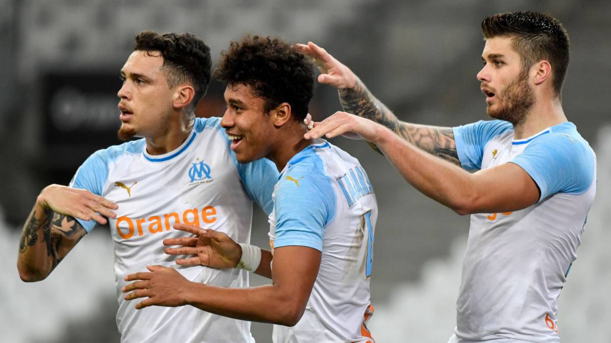 Kamara celebra un gol ante el Girondins