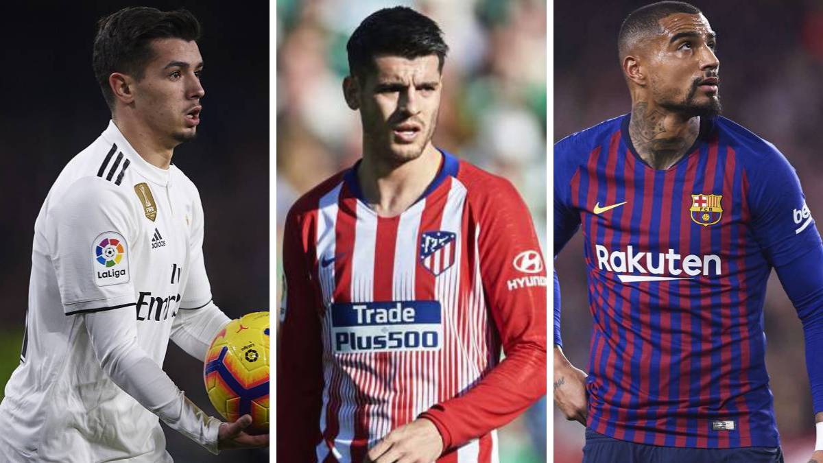 Brahim Díaz (Real Madrid), Álvaro Morata (Atlético de Madrid) y Kevin Prince Boateng (Barcelona).