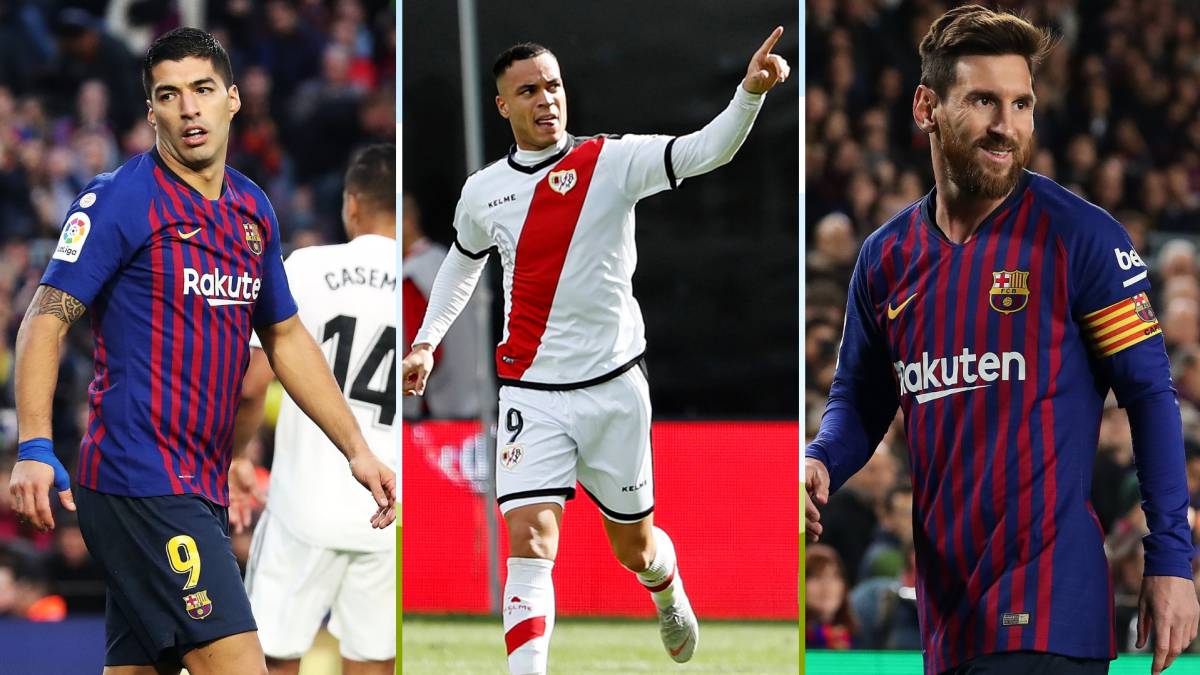 Suárez, De Tomás y Messi.