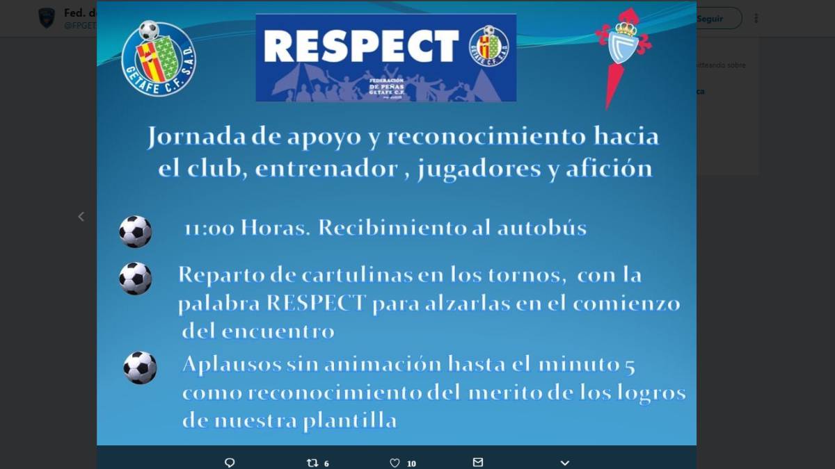 'Respect': las peñas se movilizan para defender al Getafe