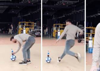Tenía que ser él: la versión imposible del 'Bottle Flip Challenge' de Messi