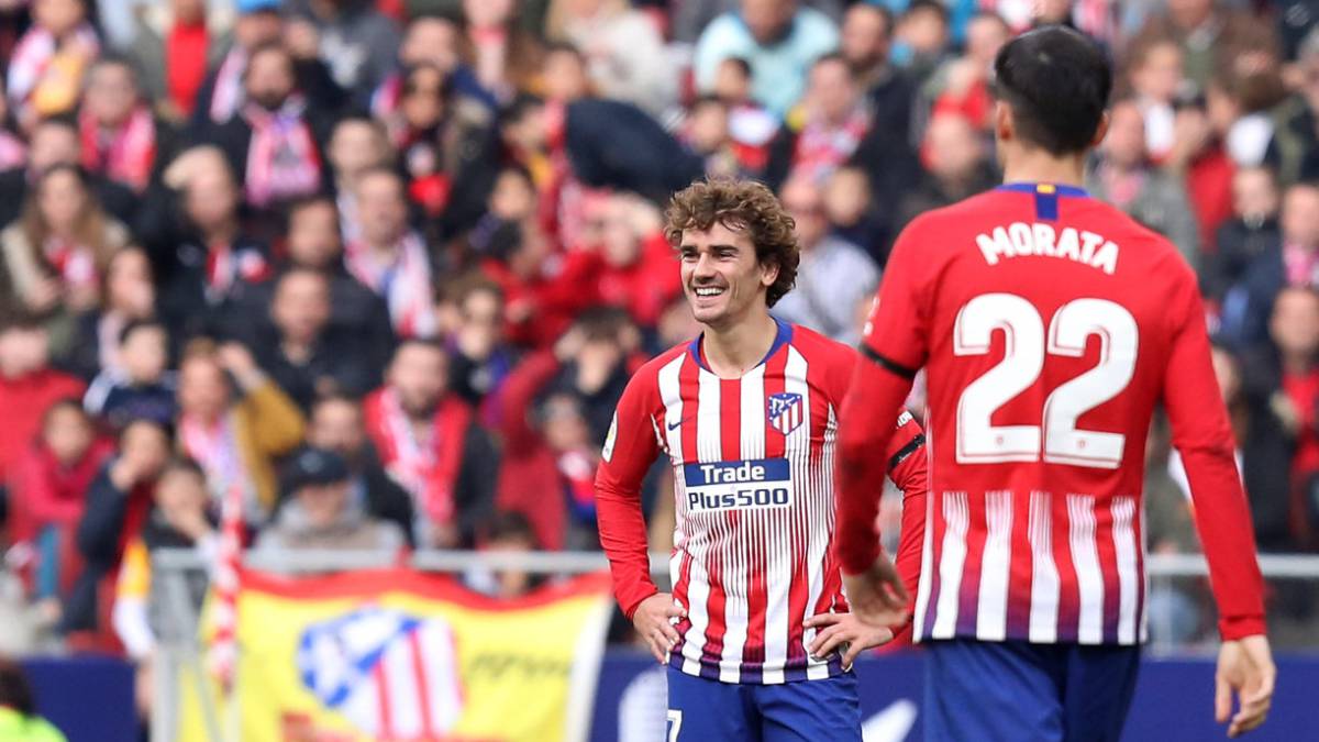 Griezmann y Morata, en el Atlético-Real Madrid