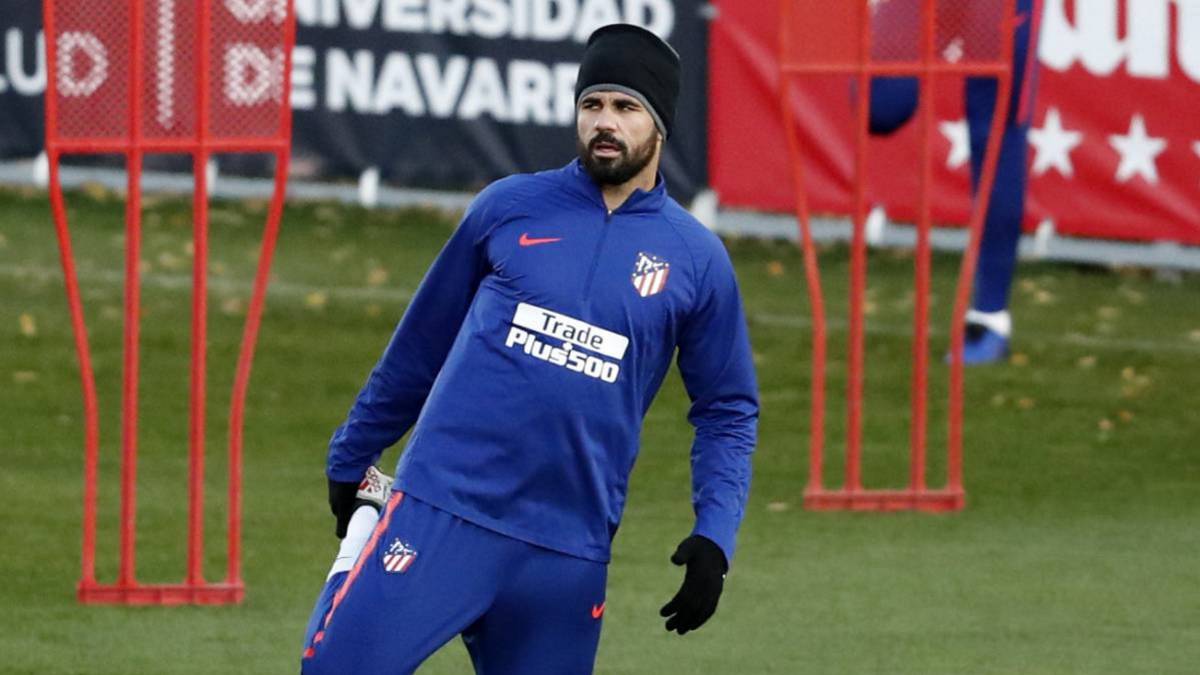 Costa en una sesión con el Atlético en noviembre.