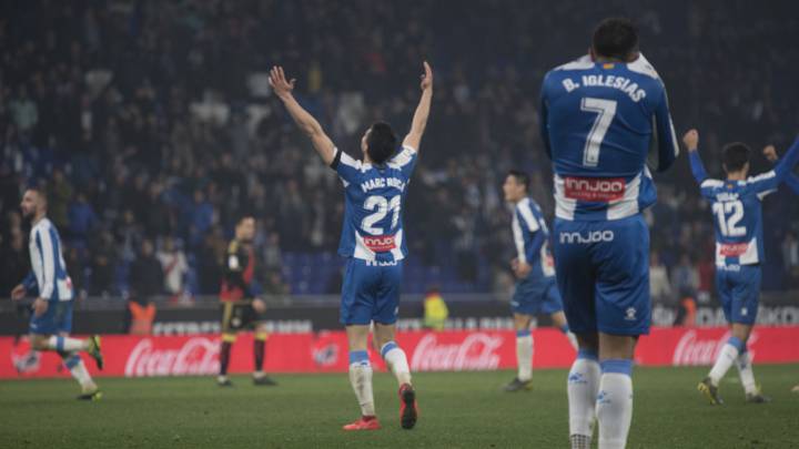 La grada del Espanyol se reúne en el momento de la verdad