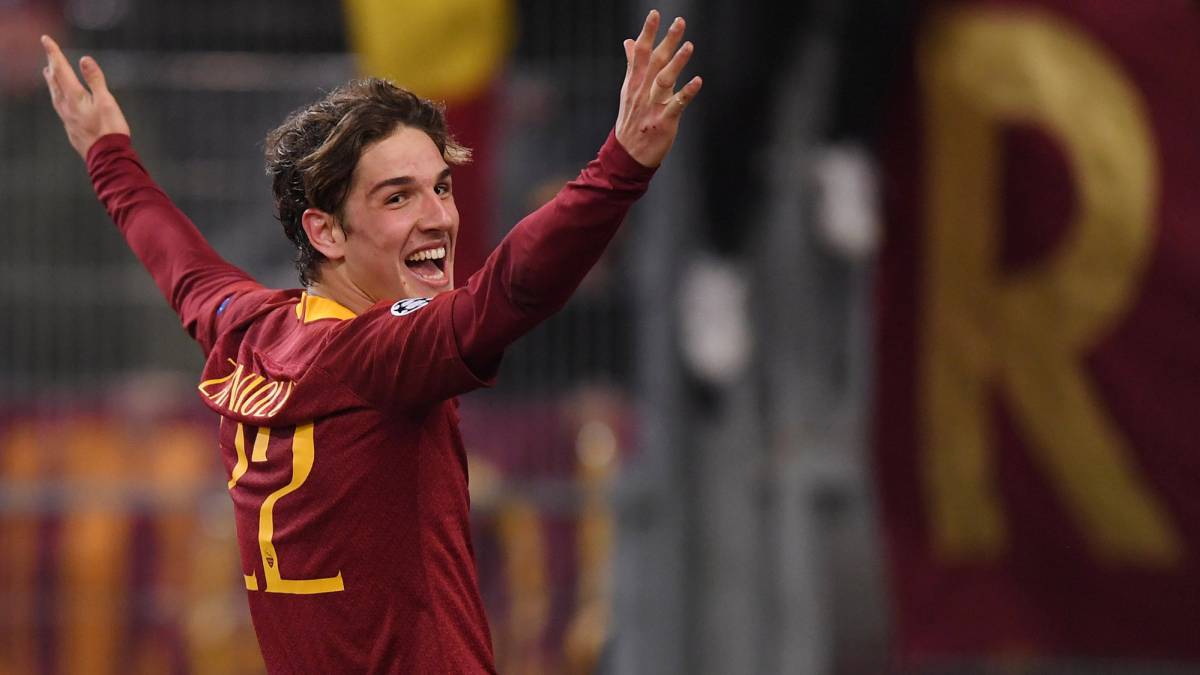 Zaniolo celebra un gol