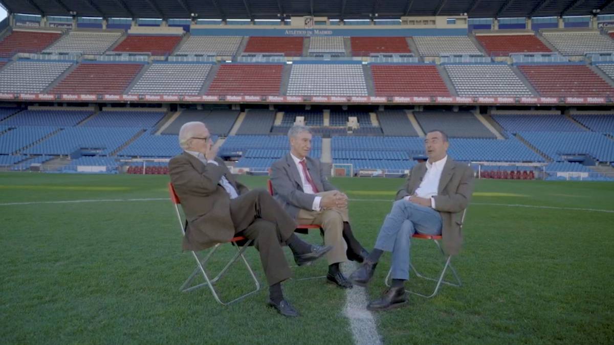 Garate y Garci en el documental sobre el Calderon ‘ Un cesped de 100 años ’.
