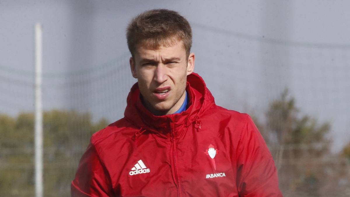 Rubén Blanco, durante un entrenamiento en A Madroa
