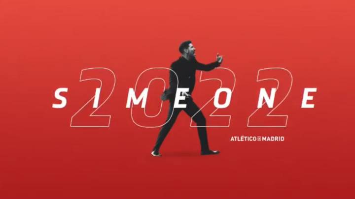 Anuncio del Atlético de Madrid de la renovación de Simeone hasta 2022.
