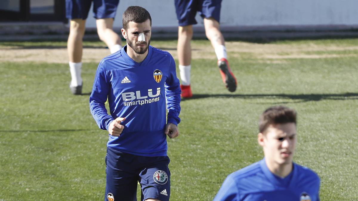 Gayà, en el entrenamiento del miércoles.
