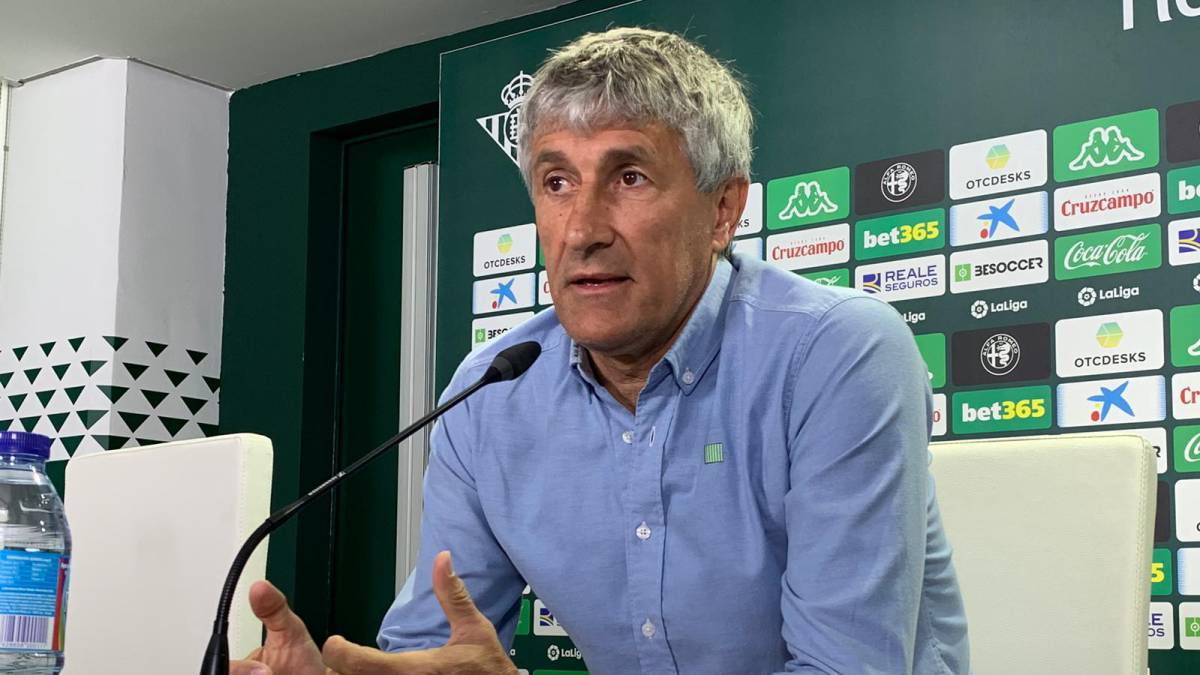 El técnico del Betis Quique Setién avisó al Valencia de que no quiere ir a lo loco: "A veces un gol es suficiente". Habló de Joaquín, Tello y Champions League..