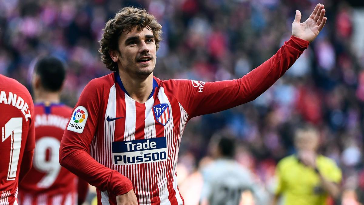 Griezmann celebra un gol con el Atlético.