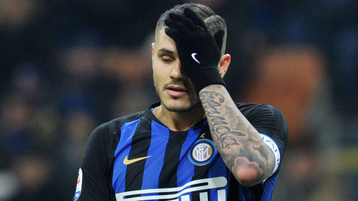 El delantero argentino del Inter de Milán, Mauro Icardi, durante un partido.