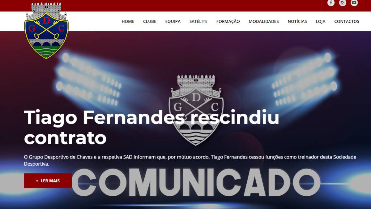 El Chaves portugués destituye a su técnico Tiago Fernandes