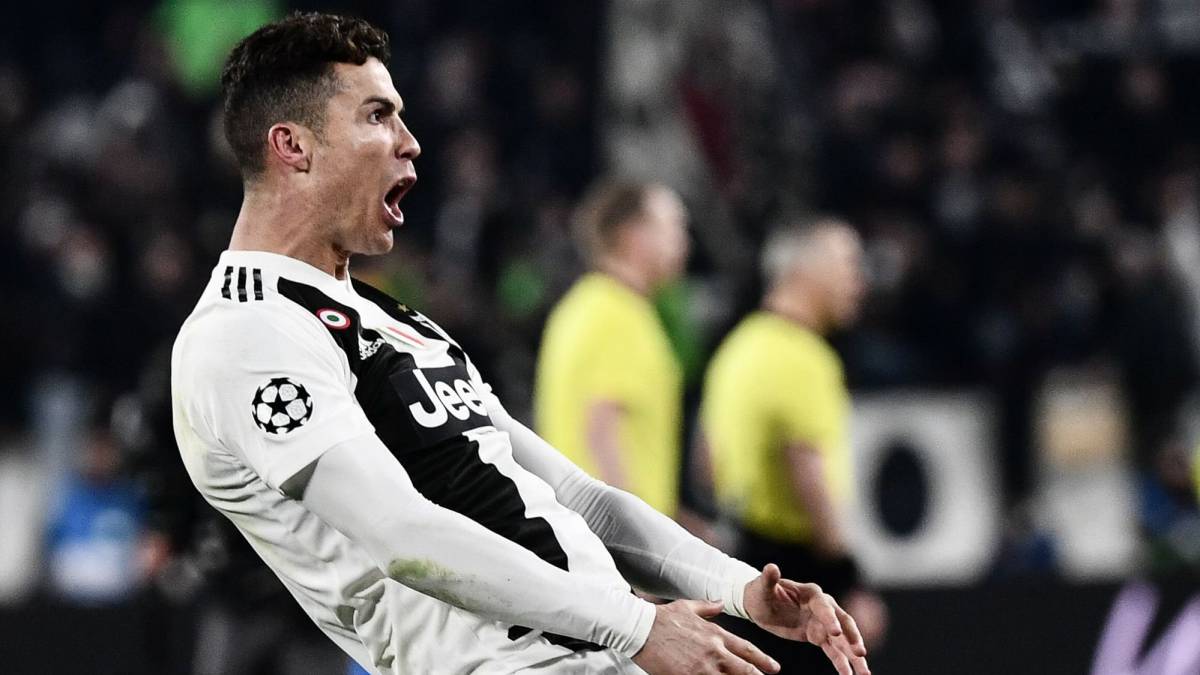 Cristiano Ronaldo celebra la victoria ante el Atlético con el polémico gesto.