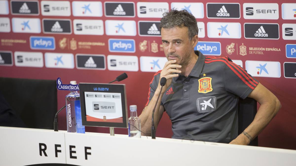Luis Enrique, en rueda de prensa.