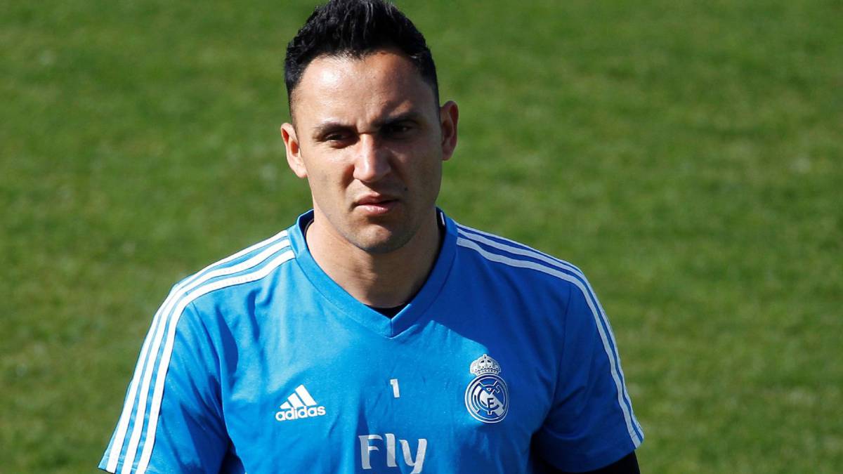 Keylor, en un entrenamiento con el Real Madrid.