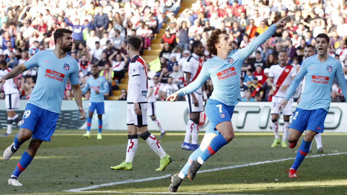 Diego Costa, Griezmann y Morata coincidieron en Vallecas y podrían ser titulares en Bilbao.