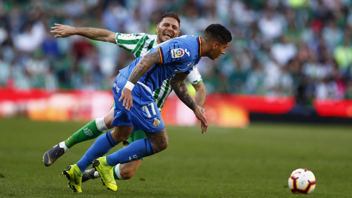 Olivera, en el partido entre Betis y Getafe.