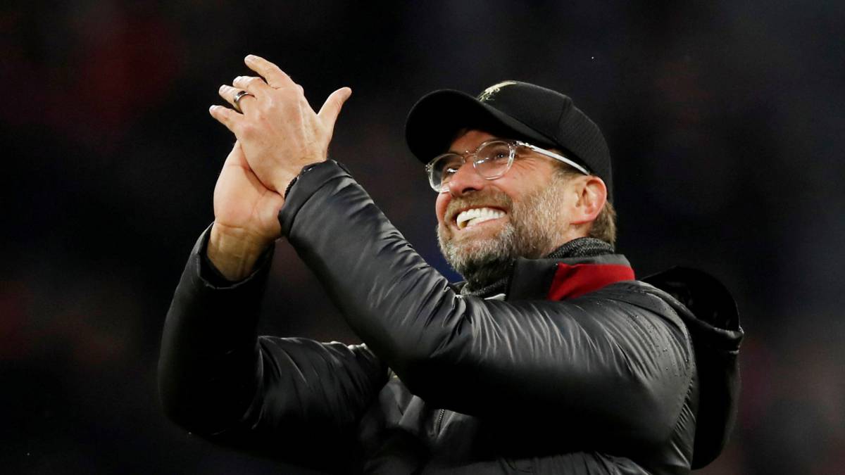 Klopp celebra el pase del Liverpool a cuartos de final de la Champions.