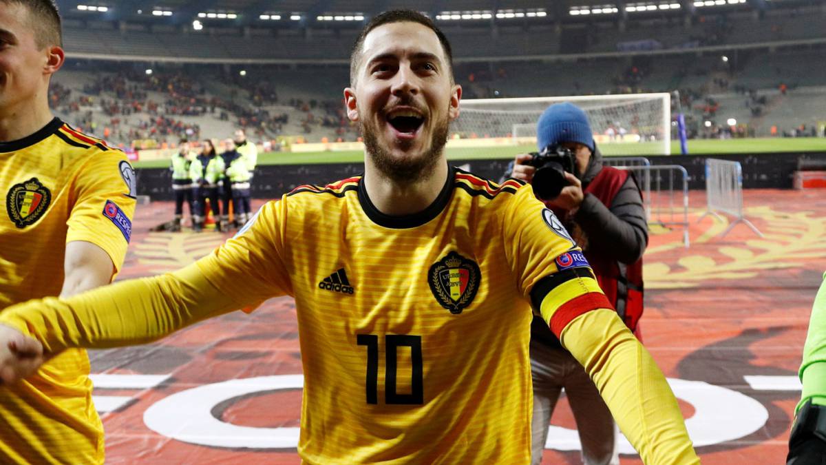 Hazard, tras el partido de Bélgica contra Rusia.