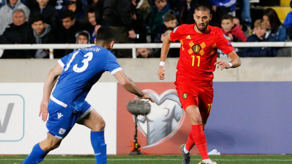 Carrasco, en el partido entre Bélgica y Chipre.
