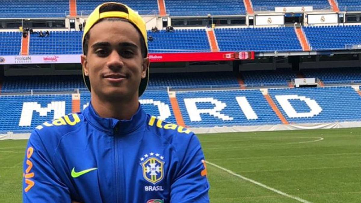 El centrocampista brasileño del Flamengo, Reinier Jesús Carvalho, en el Santiago Bernabéu.