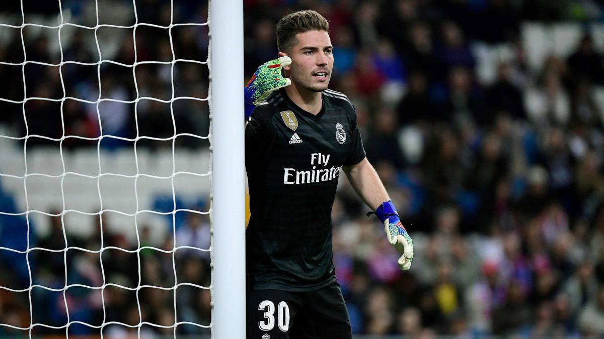 El guardameta del Real Madrid, Luca Zidane, durante un partido.