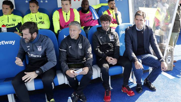 Tamarit, segundo del Leganés, junto a Pellegrino.