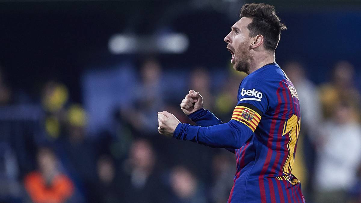 Messi celebra un gol ante el Villarreal
