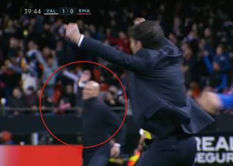 La furiosa reacción de Zidane en el 1-0 del Valencia
