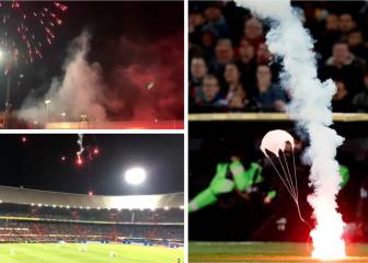 Latest crazy from Feyenoord ultras: flares fired from outside