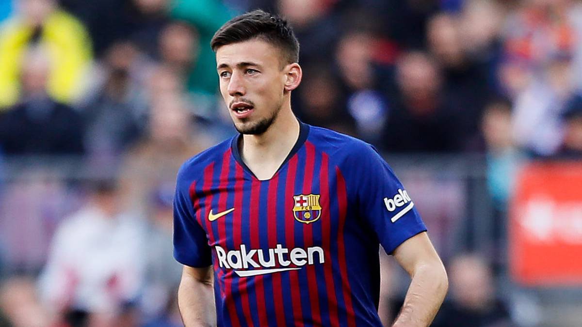 El central francés del Barcelona, Clement Lenglet, durante un partido.