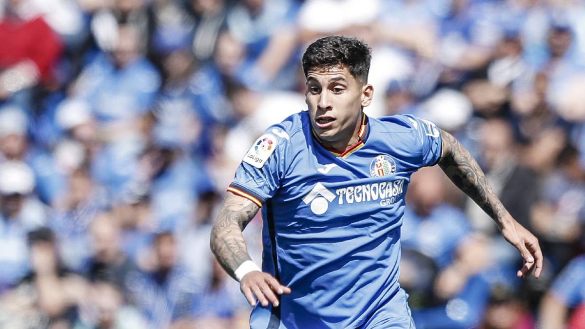 Mathias Olivera, durante un encuentro de esta temporada con el Getafe
