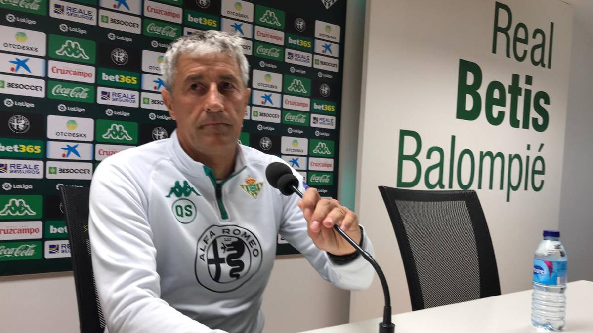 El entrenador del Betis Quique Setién valoró la previa ante el Sevilla: "Quizá deba tener más miedo". Y sobre Sergio Canales: "Es una incógnita".